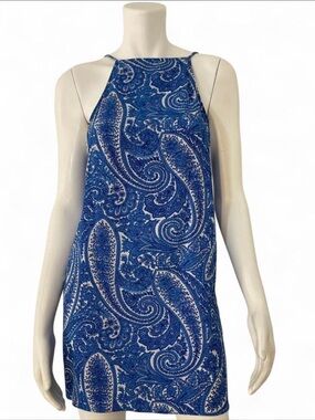Show me your mumu blue paisley halter mini dress summer euro coastal resort
